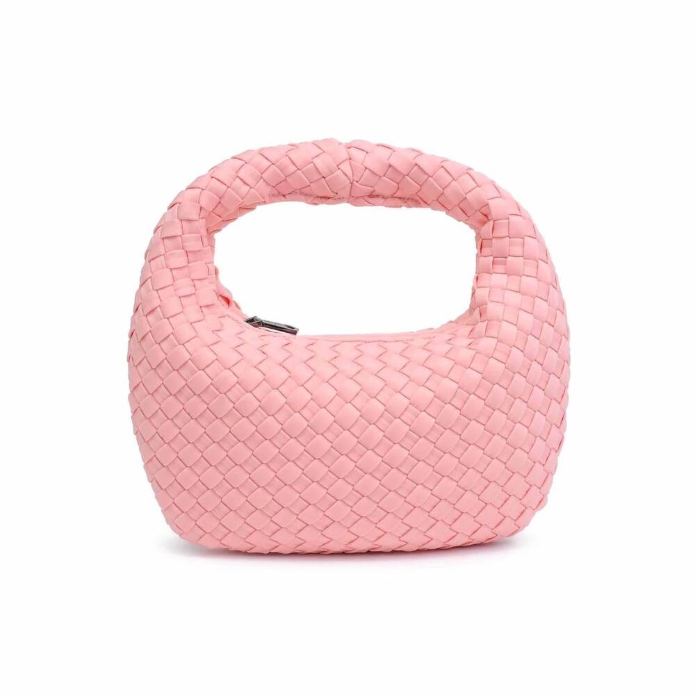 NEW SOL AND SELENE women's dream small woven neoprene hobo bag in blush